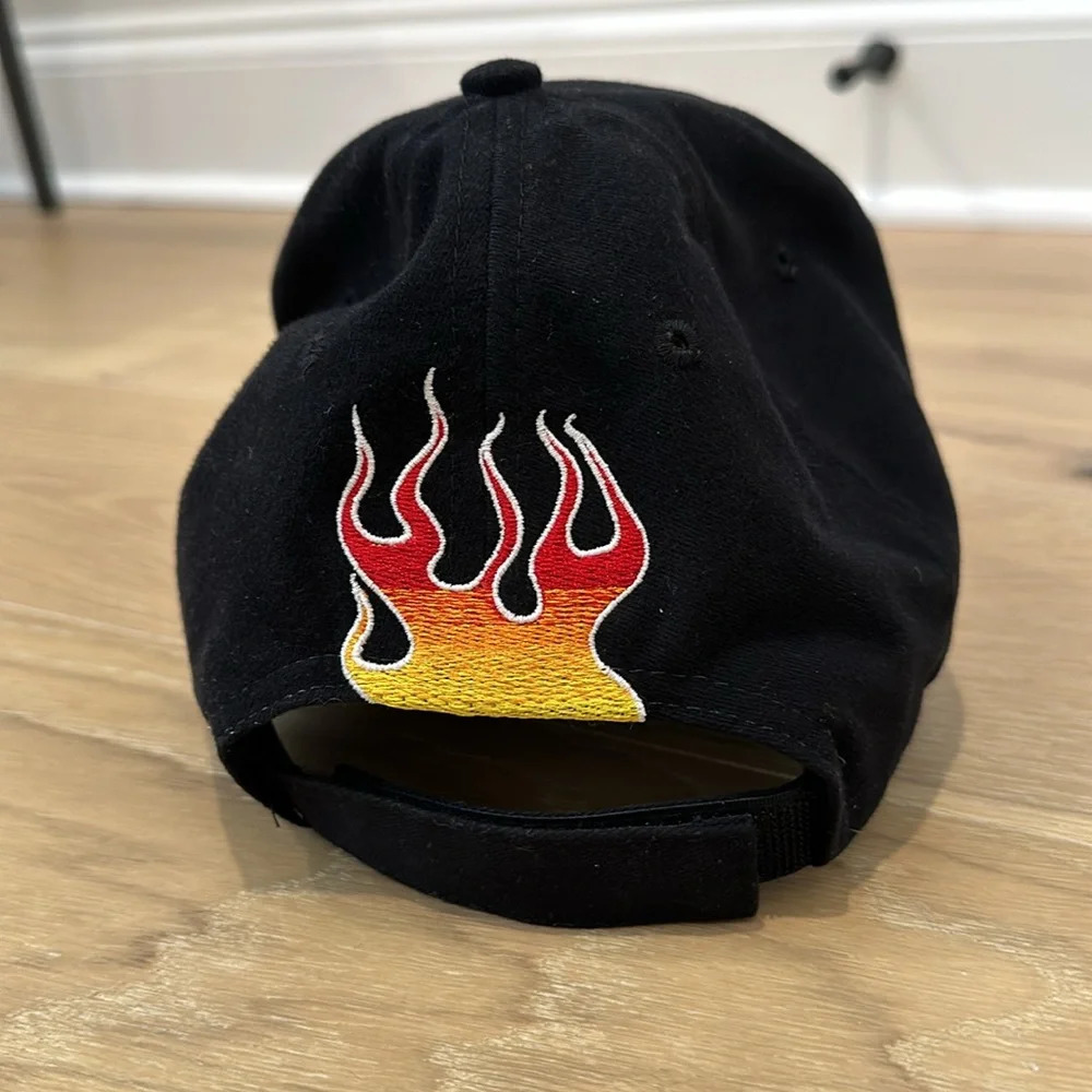 Toyota Flame Embroidered Hat Ball Cap Automotive Car Guy Moto Fire Vintage Boone - Picture 3 of 5